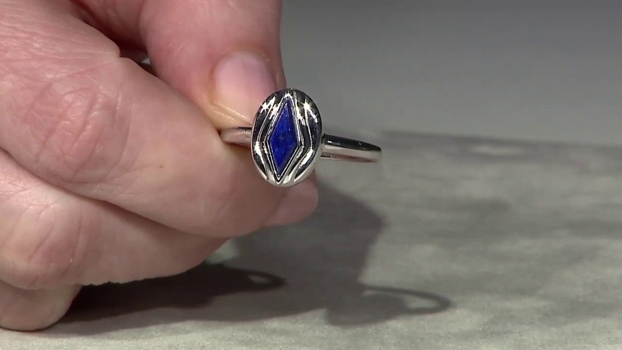 Video Zilveren ring met een lapis lazuli (MONOSONO COLLECTION)