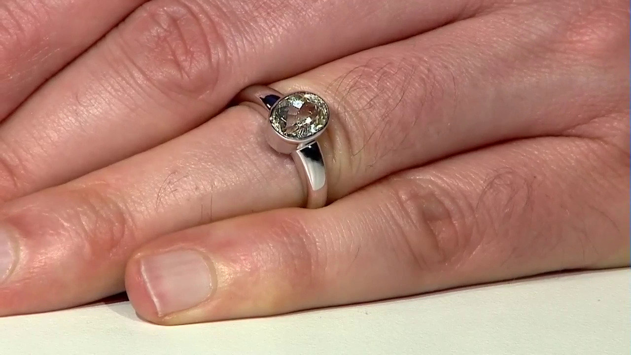 Video Zilveren ring met een kanariegele kunziet