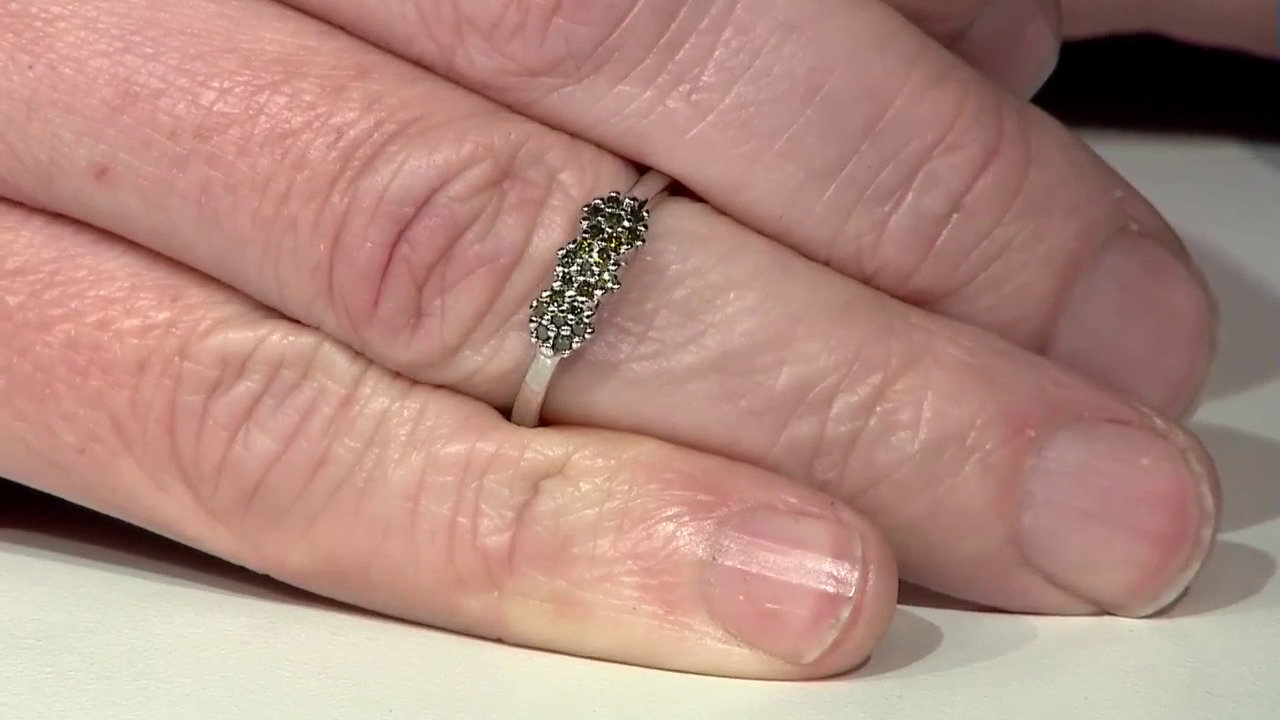 Video Fancy-Diamant-Silberring