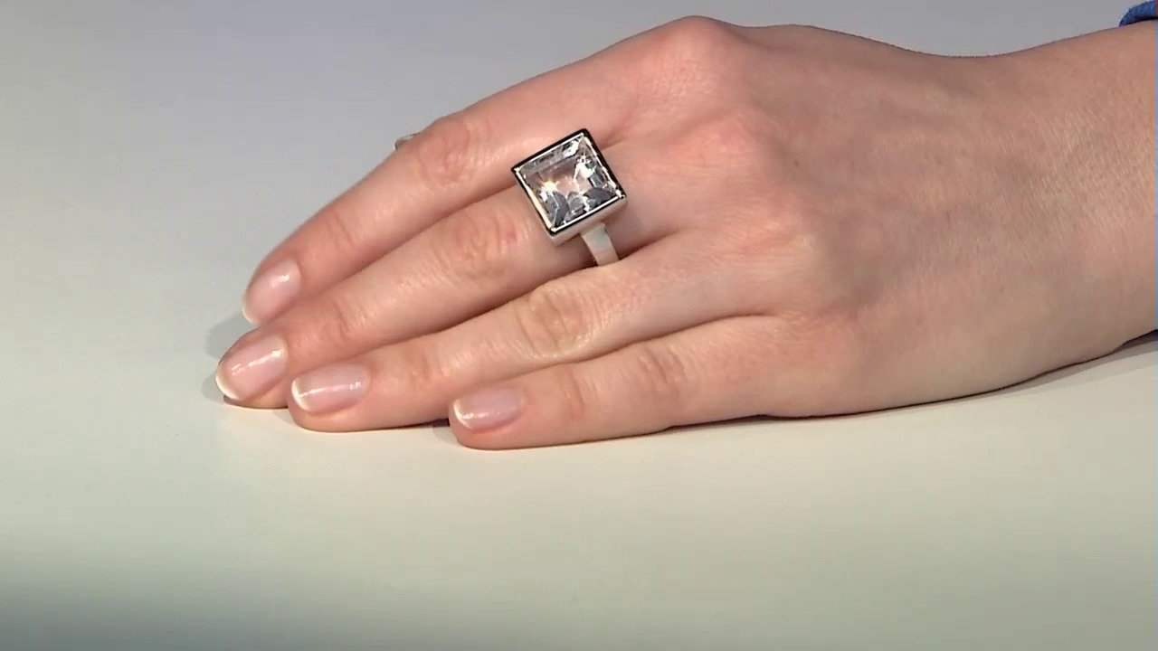 Video White Quartz Silver Ring (MONOSONO COLLECTION)