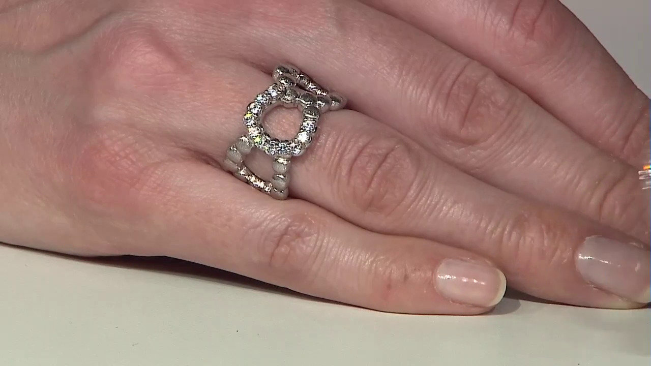 Video Zilveren ring met zirkonen