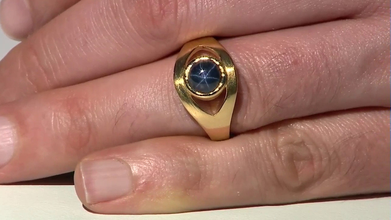 Video Blue Star Sapphire Silver Ring (MONOSONO COLLECTION)