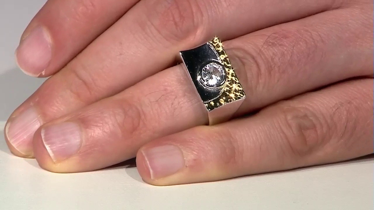 Video Zilveren ring met een zirkoon (MONOSONO COLLECTION)