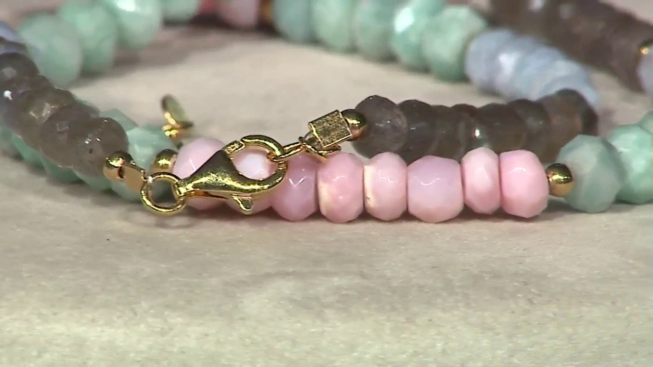 Video Collar en plata con Ópalo rosa