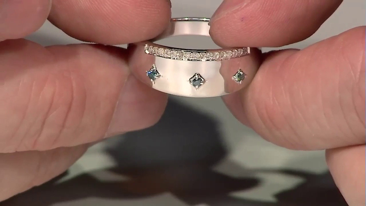 Video I3 Blue Diamond Silver Ring