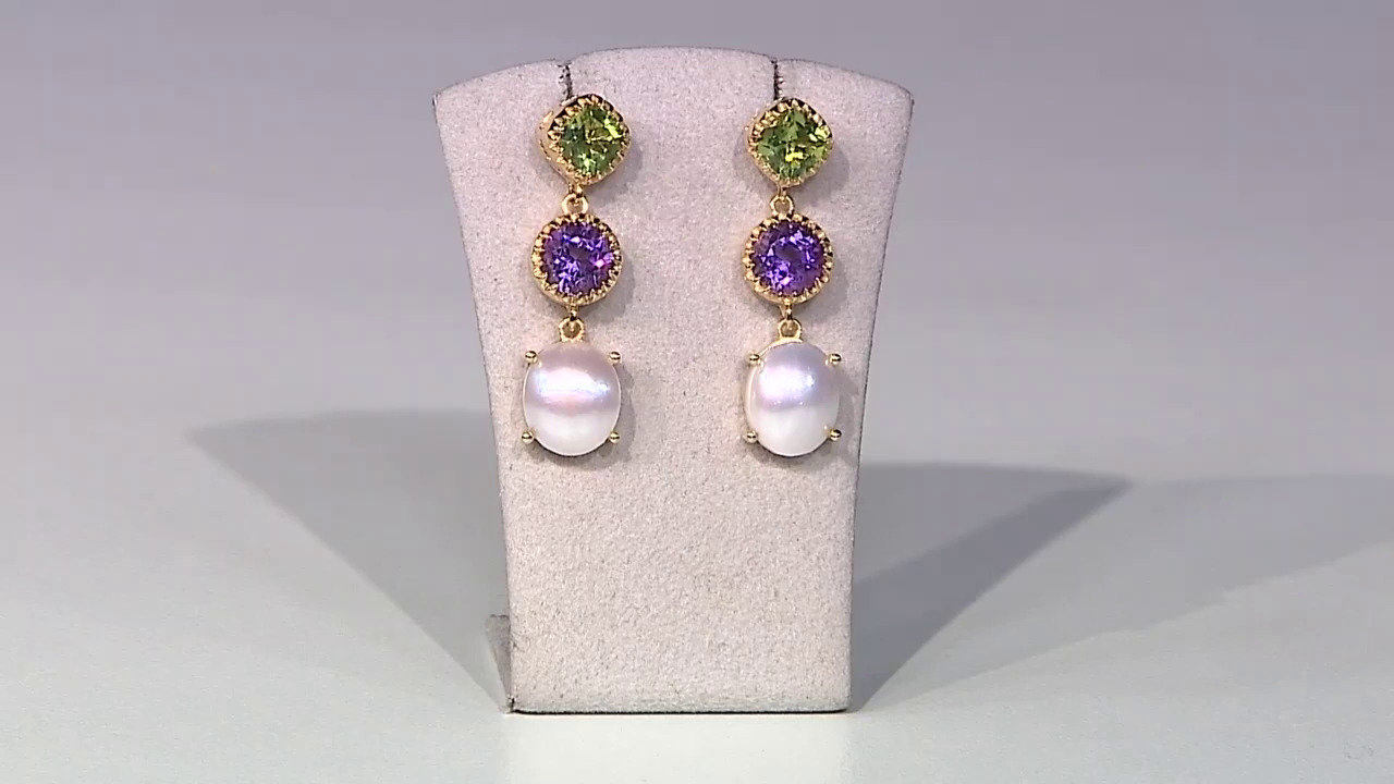 Video White Freshwater Pearl Silver Earrings