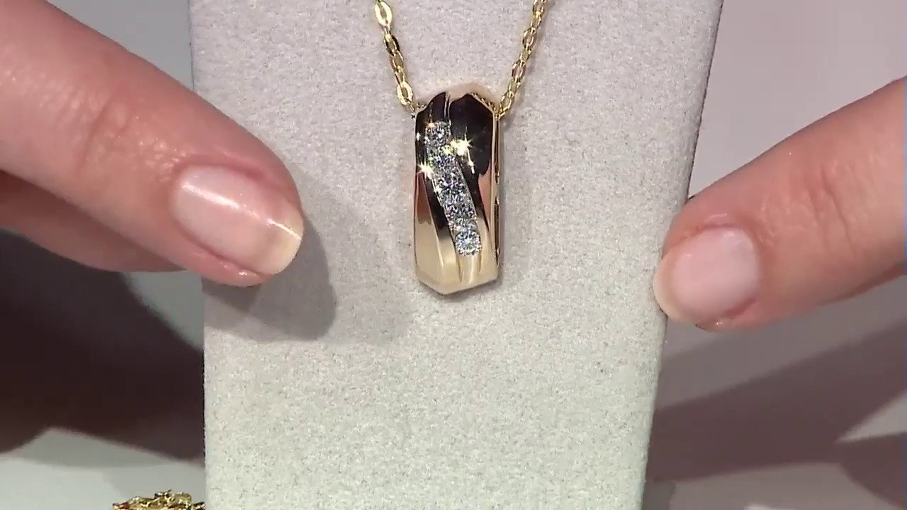 Video Gouden hanger met een Diamant SI1 (G) (Annette)