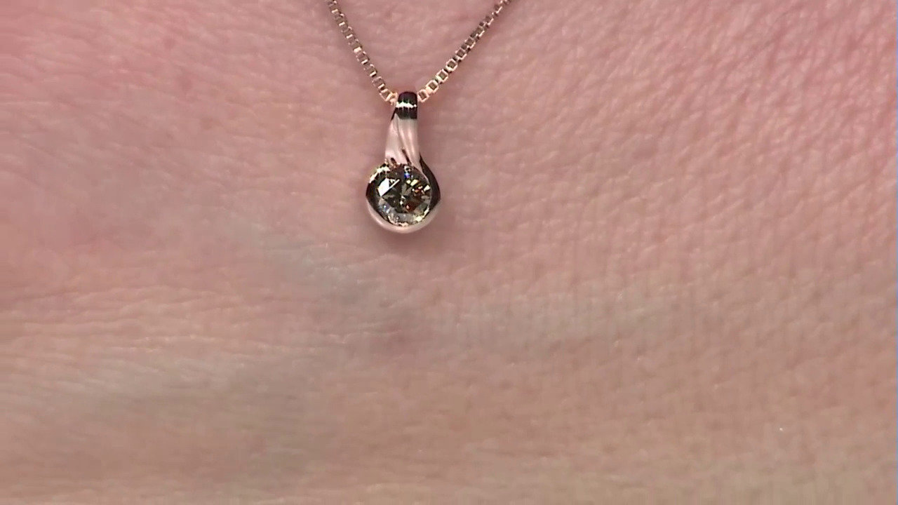 Video 9K VS1 Argyle Rose De France Diamond Gold Pendant (Annette)