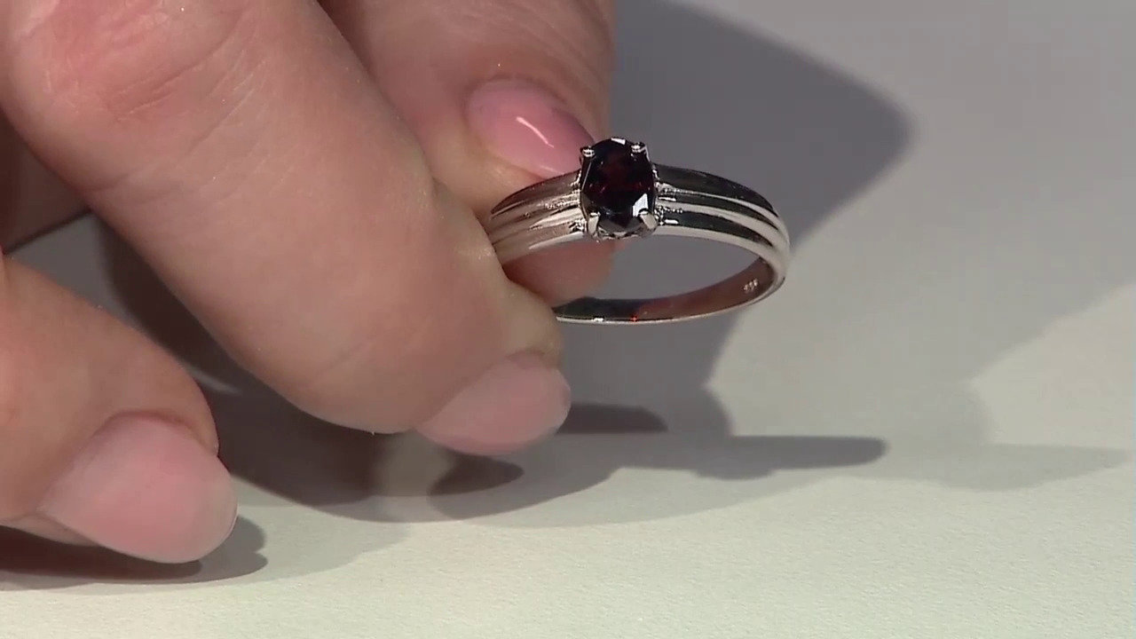 Video Chocolate Zircon Silver Ring