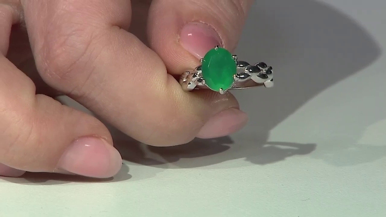 Video Bague en argent et Calcédoine verte