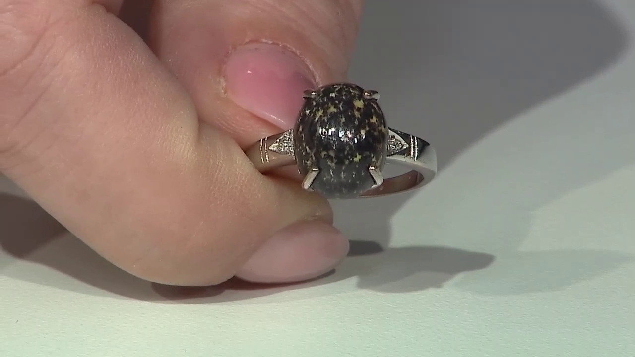 Video Zilveren ring met een luipaard opaal