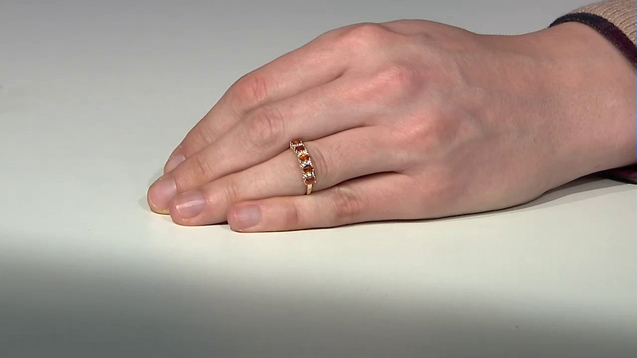 Video Gouden ring met spessartienstenen (Adela Gold)
