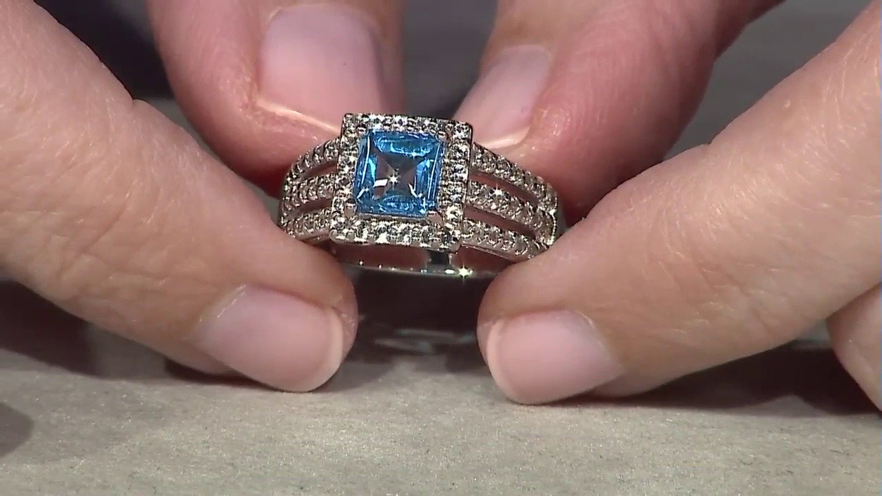 Video Bague en argent et Topaze bleu Suisse