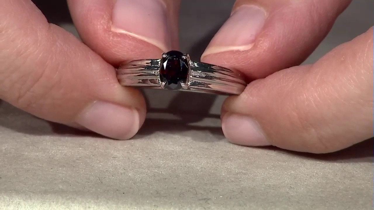 Video Chocolate Zircon Silver Ring