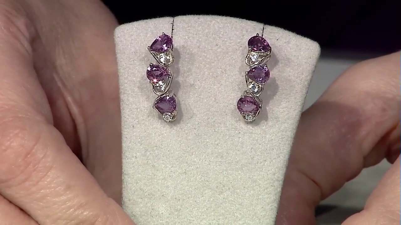 Video Mozambique Sapphire Silver Earrings