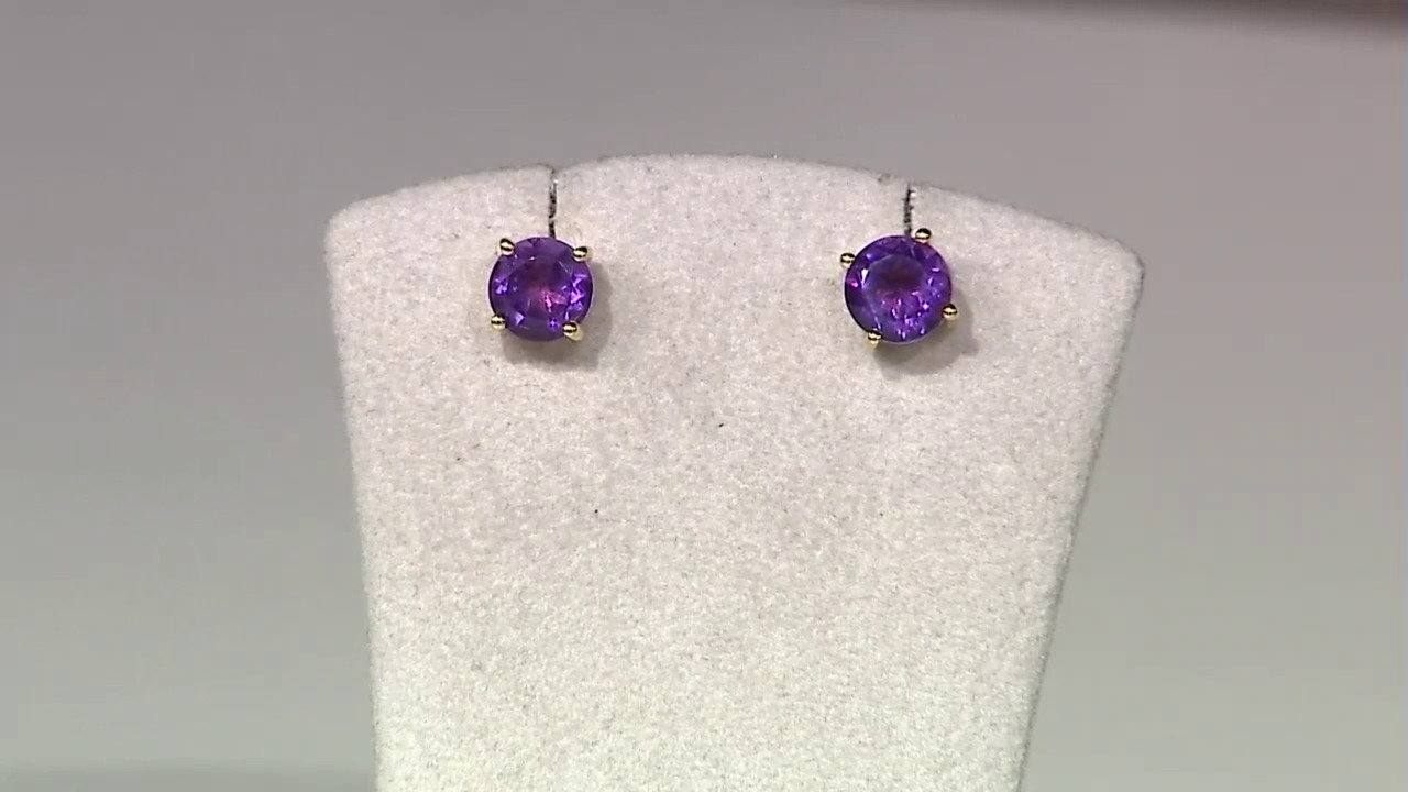 Video Amethyst Silver Earrings