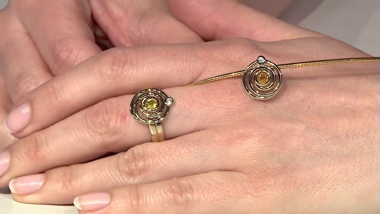 Video Zilveren ring met een gele saffier (MONOSONO COLLECTION)