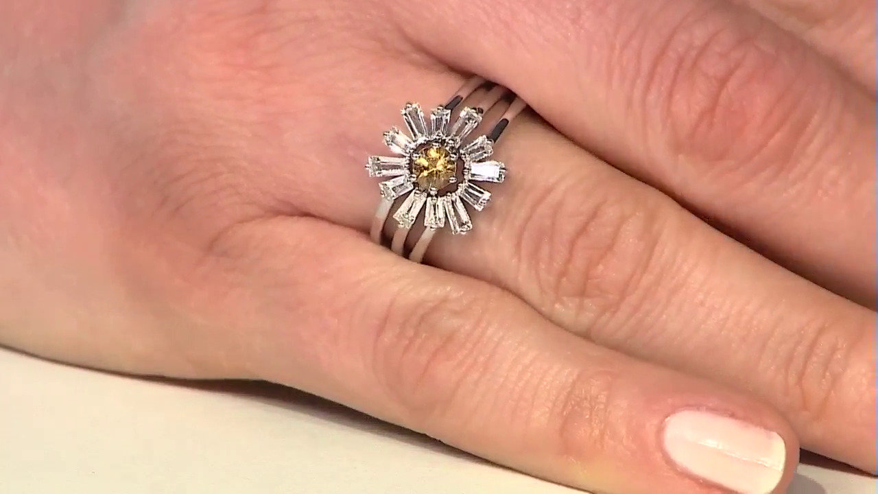 Video Yellow Zircon Silver Ring