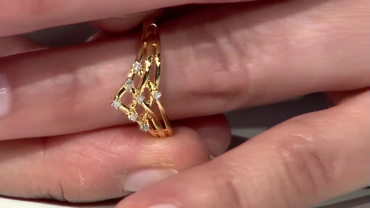 Video Zilveren ring met I4 (J) Diamanten