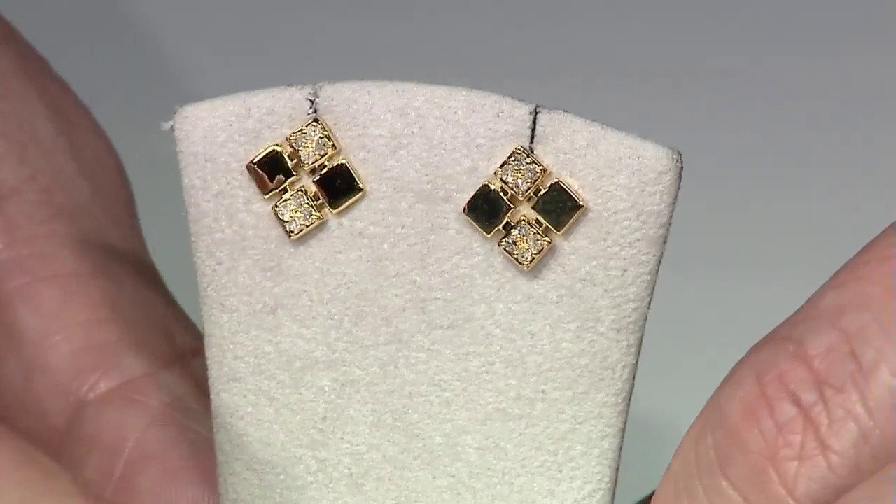 Video Zilveren oorbellen met I4 (J) Diamanten