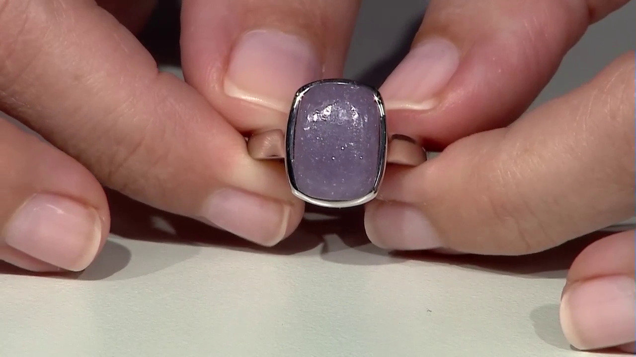 Video Zilveren ring met een lepidoliet