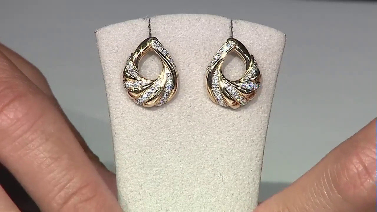 Video 9K SI1 (G) Diamond Gold Earrings (Annette)