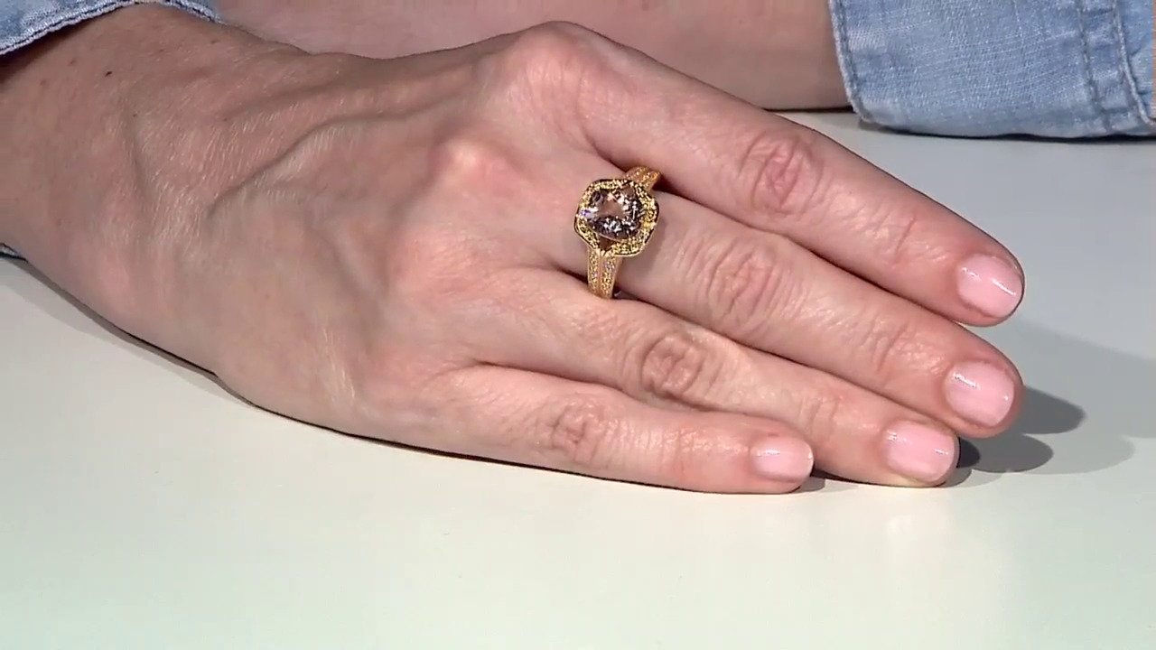 Video Gouden ring met een morganiet (Annette)