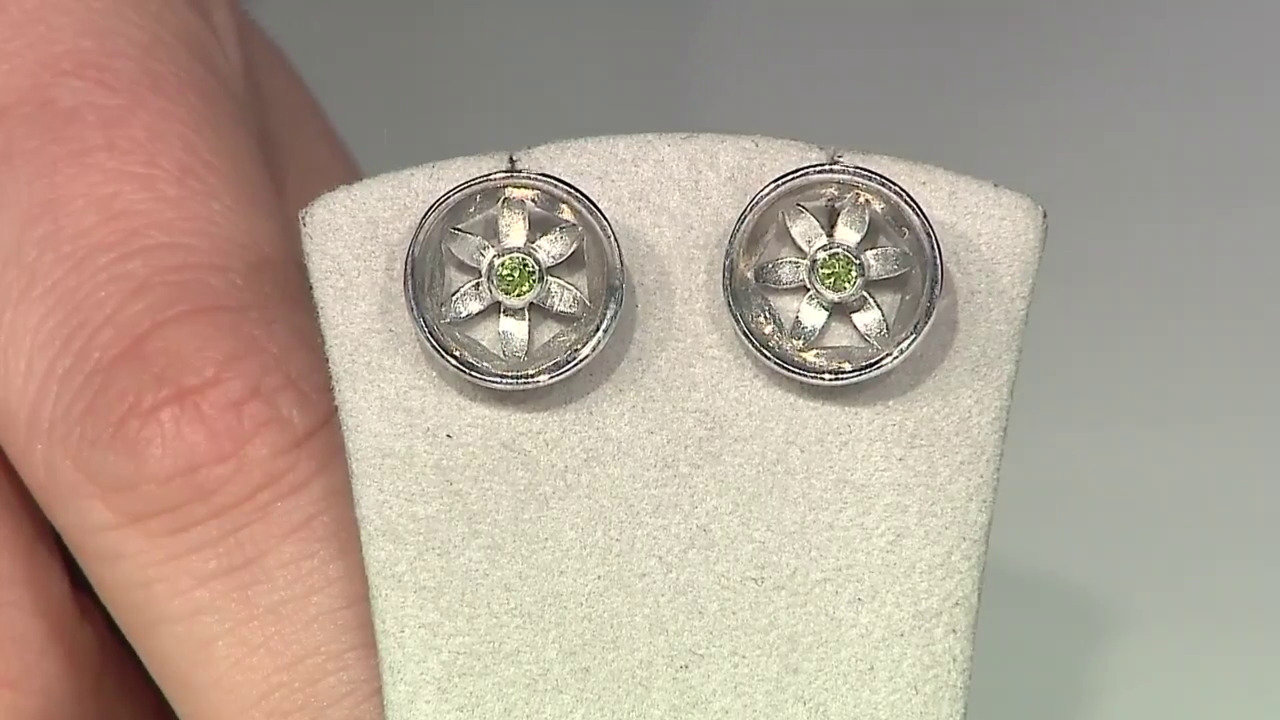 Video Peridot Silver Earrings
