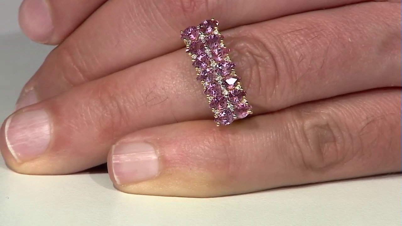 Video Bague en or et Saphir Padparadscha non chauffé