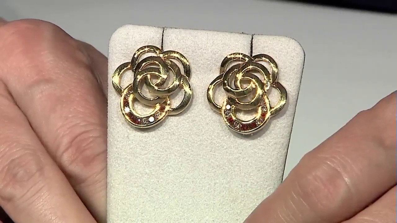 Video Champagne Diamond Silver Earrings (Annette)