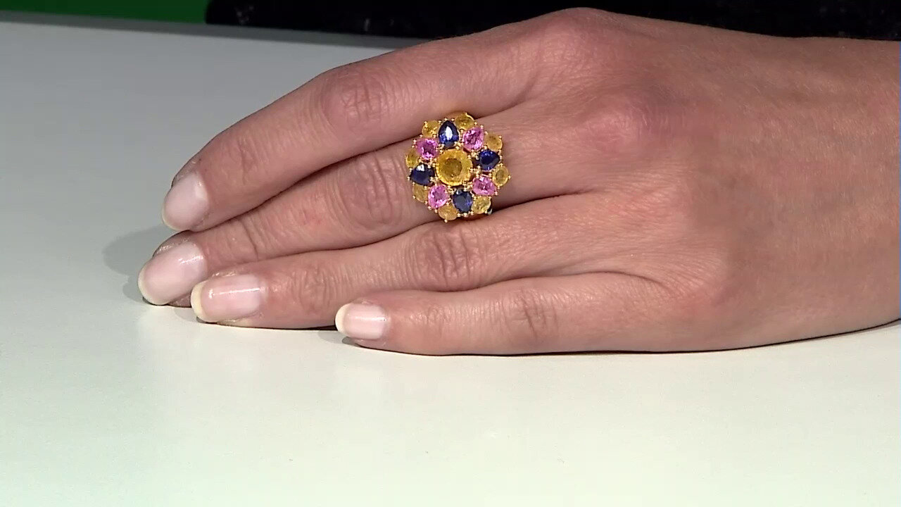 Video Zilveren ring met een Gele Madagaskar Saffier