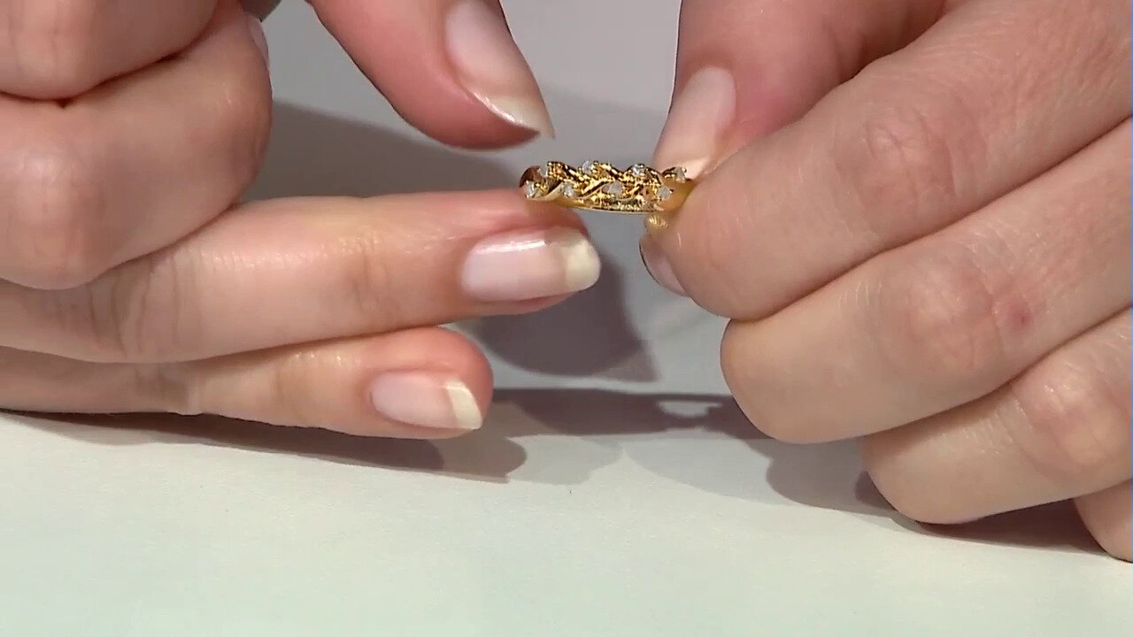 Video Zilveren ring met I4 (J) Diamanten