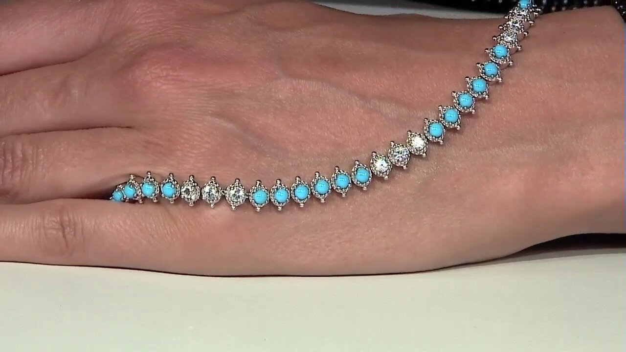 Video Sleeping Beauty Turquoise Silver Bracelet (Dallas Prince Designs)