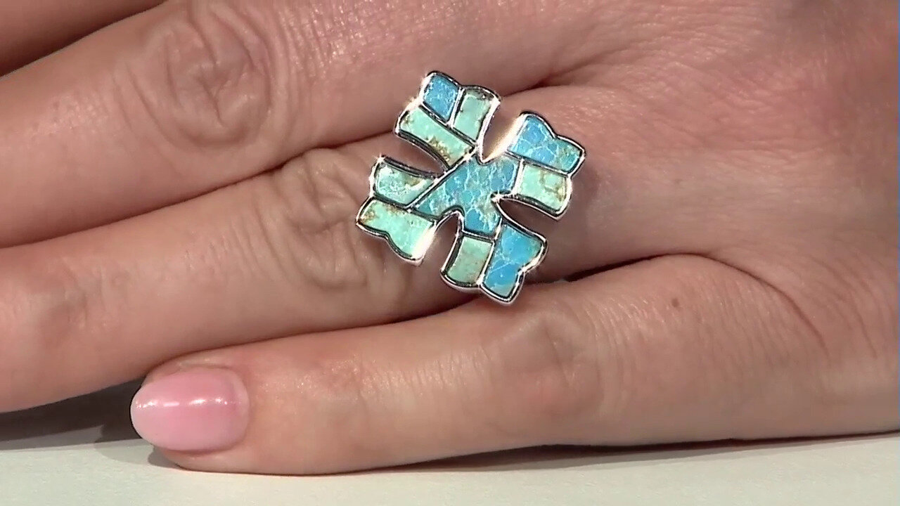 Video Kingman Turquoise Silver Ring (Anne Bever)