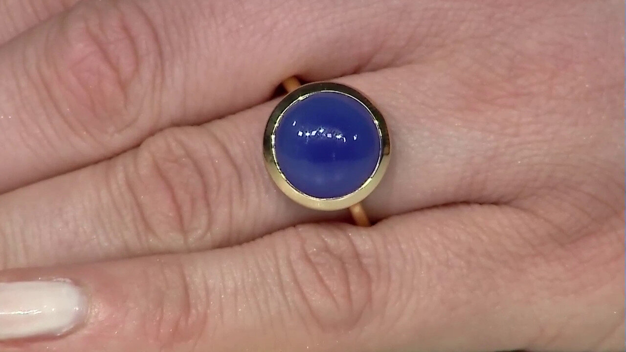 Video Blue Chalcedony Silver Ring