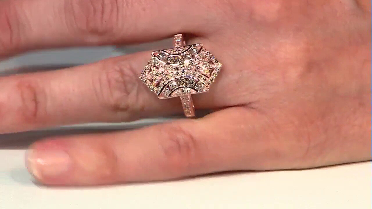 Video Gouden ring met SI1 Argyle Rose De France Diamanten (Annette)