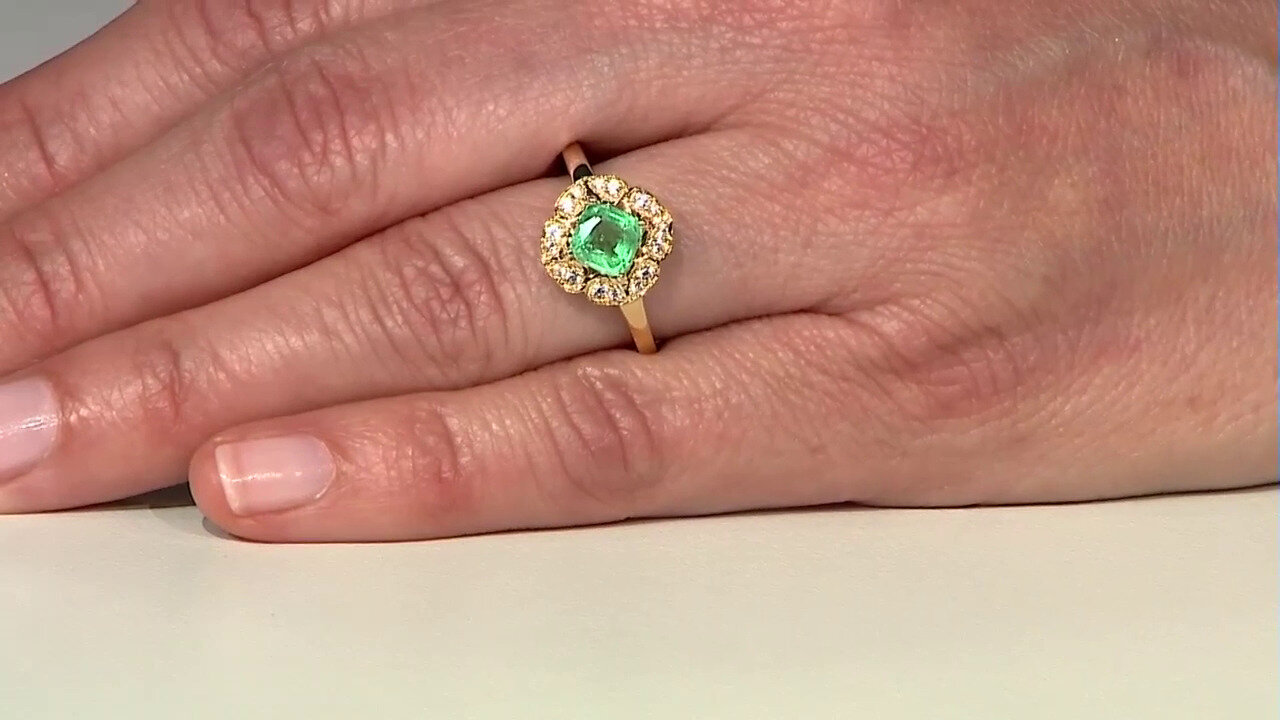 Video 9K Ethiopian Emerald Gold Ring