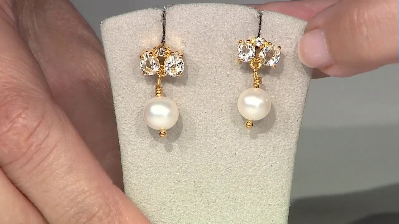 Video Freshwater pearl Silver Earrings