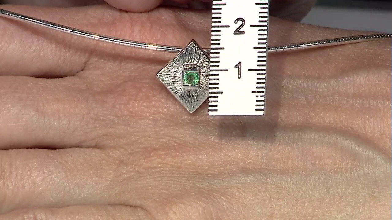 Video Ethiopian Emerald Silver Pendant (MONOSONO COLLECTION)