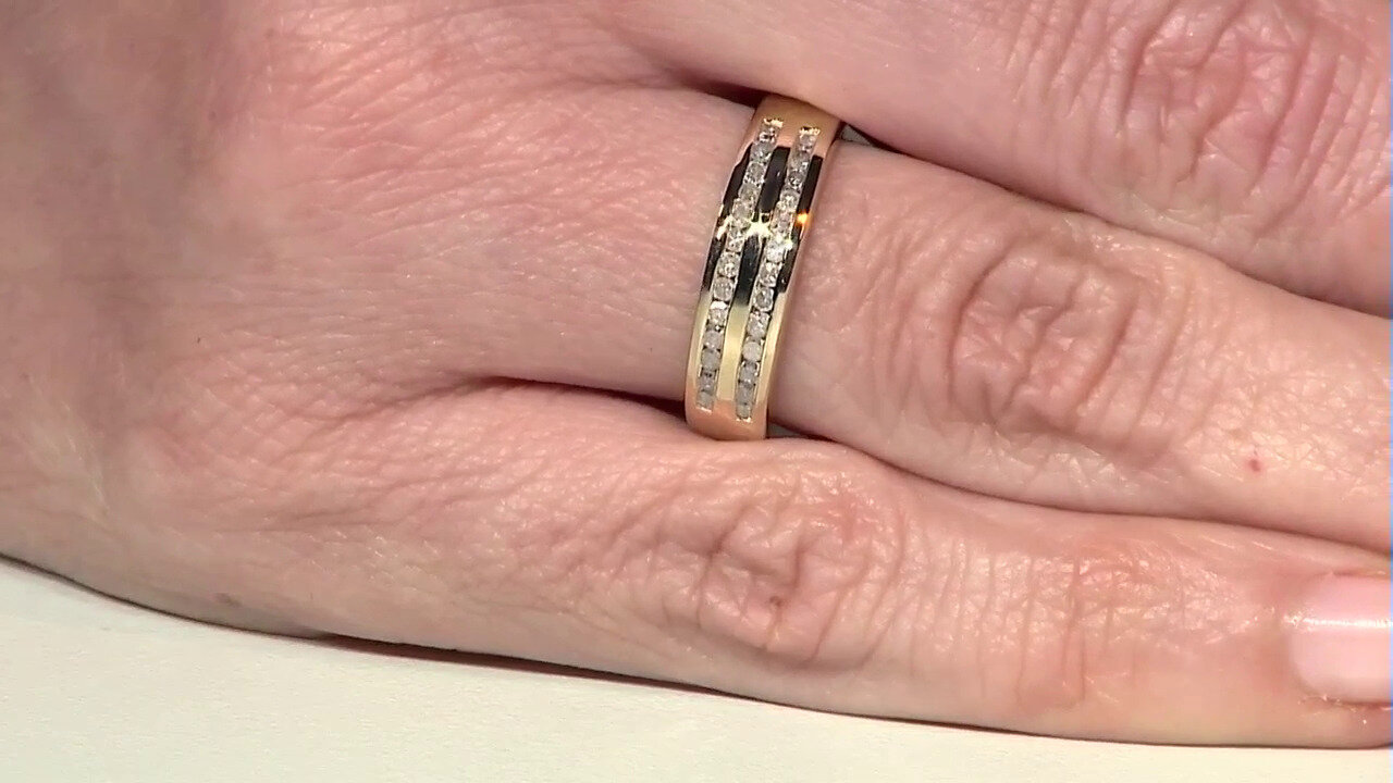 Video 9K I4 (J) Diamond Gold Ring