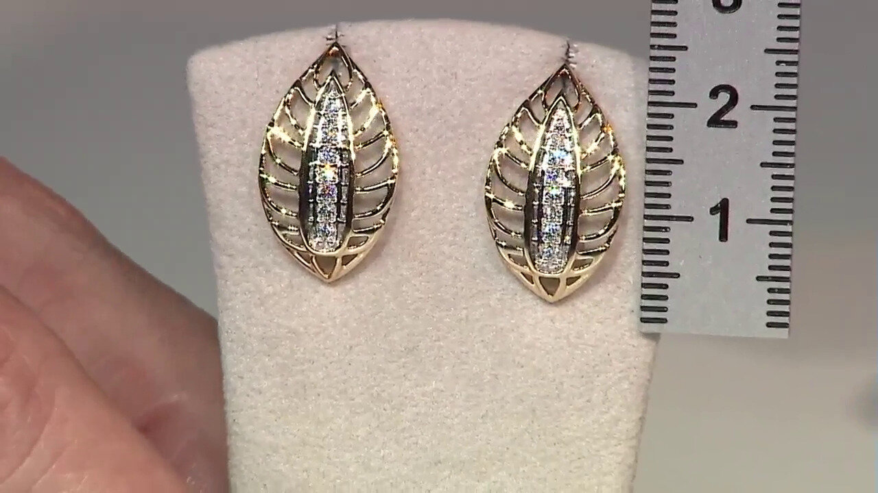 Video Pendientes en oro con Diamante limpio a lupa F (LUCENT DIAMONDS)