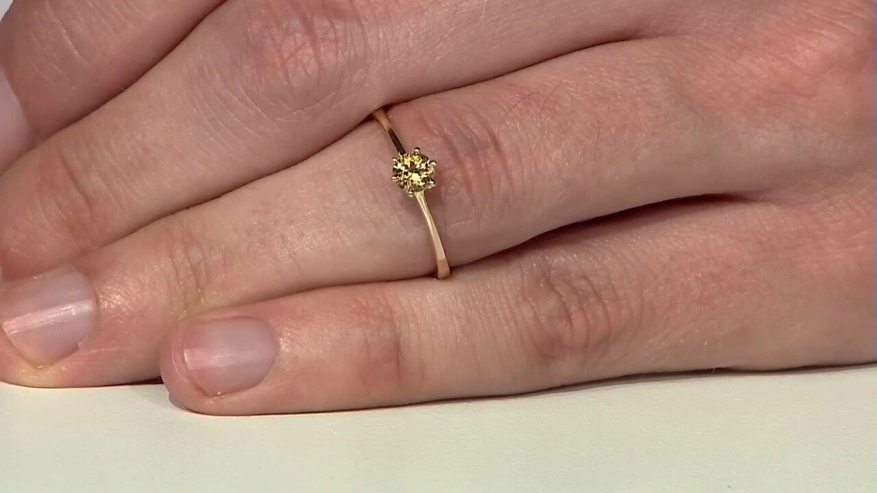 Video Bague en or et Zircon jaune
