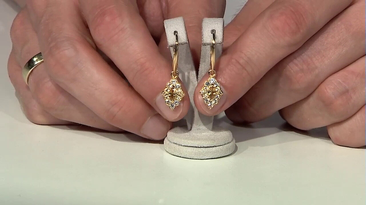 Video Yellow Zircon Silver Earrings