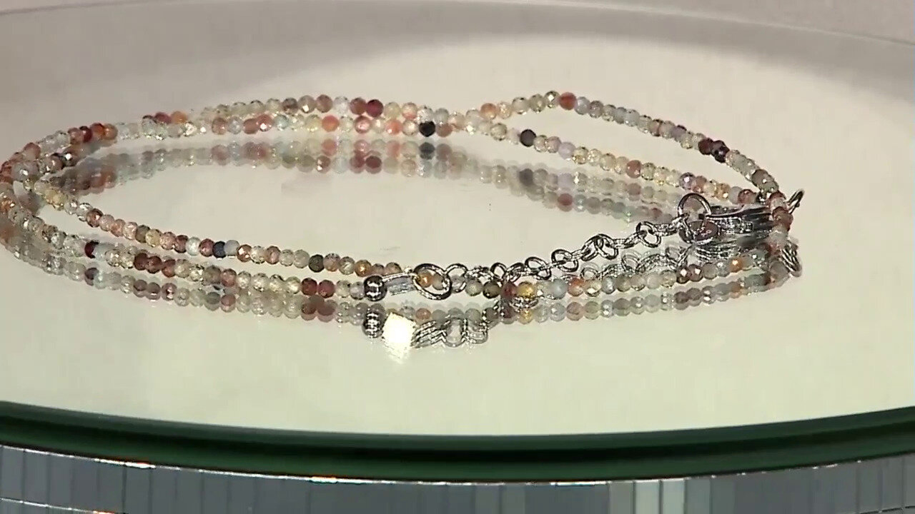 Video Zilveren halsketting met kanariegele zirkonen