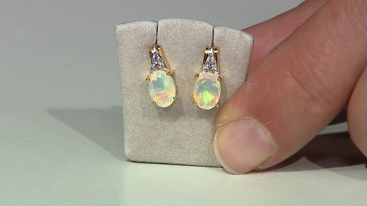 Video Welo Opal Silver Earrings