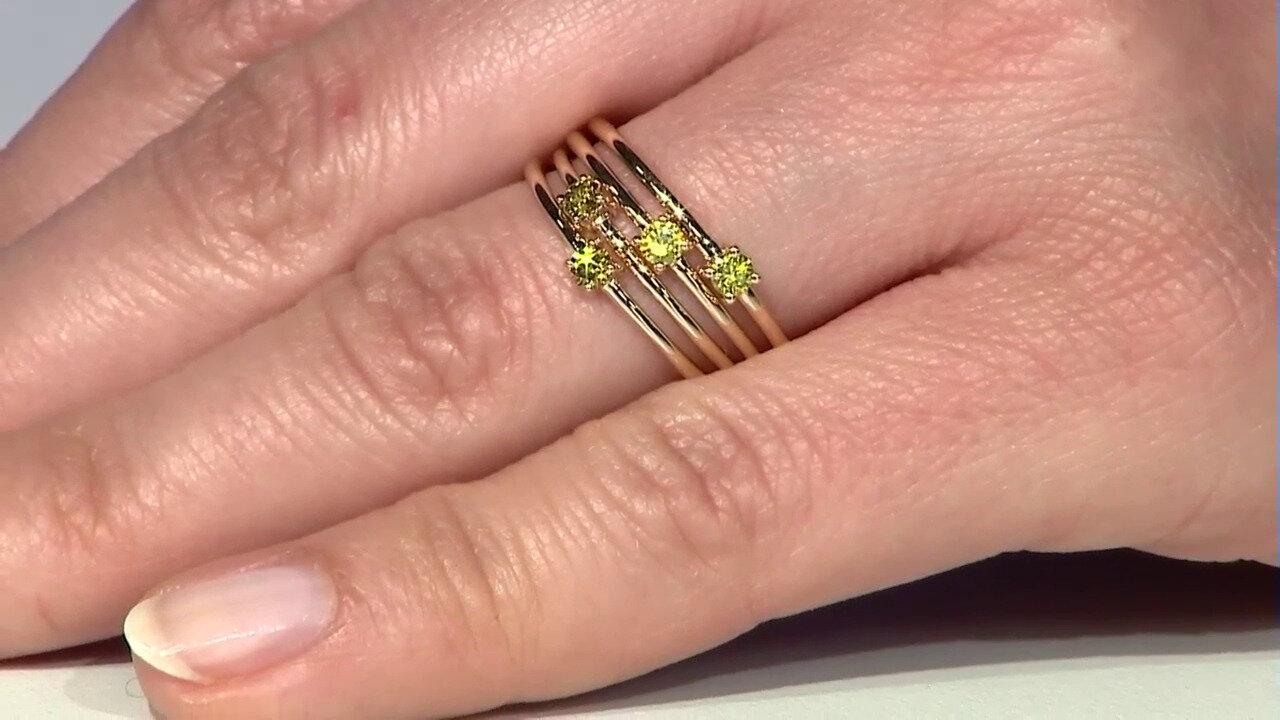 Video Gouden ring met een I2 Gele Diamant