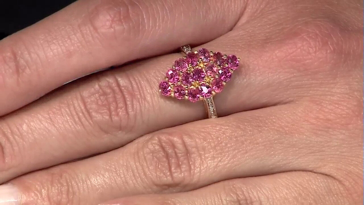 Video 18K Unheated Padparadscha Sapphire Gold Ring (AMAYANI)