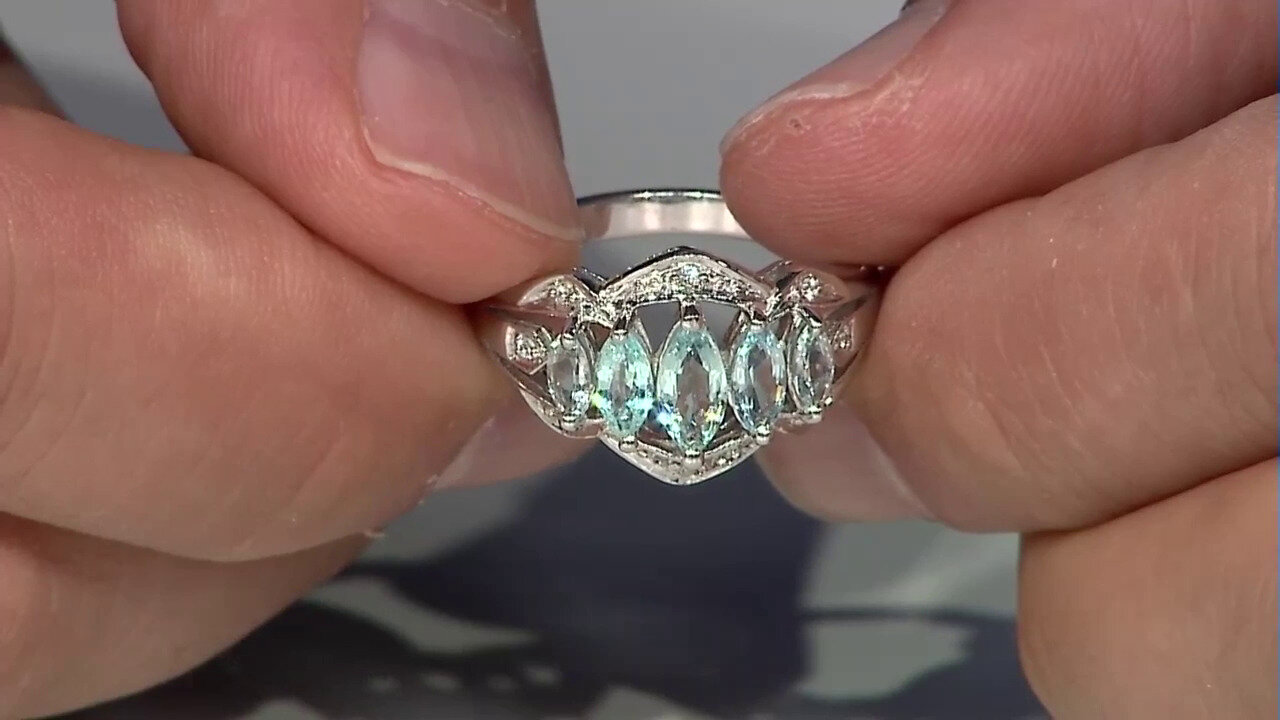 Video Zilveren ring met een Paraiba toermalijn
