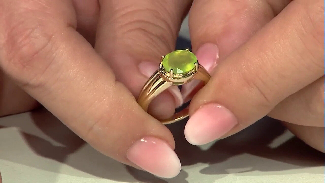 Video 9K Brazilian Green Opal Gold Ring (Tenner Diniz)