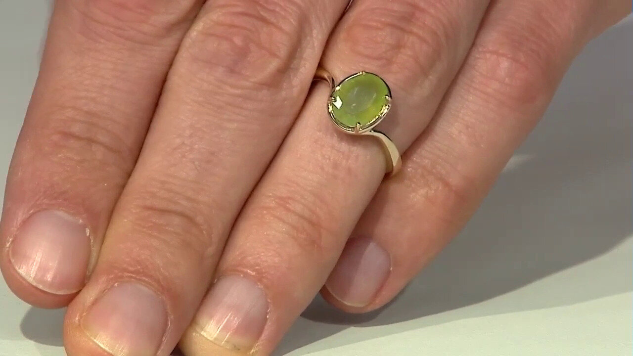 Video Brasilianischer Grüner Opal-Goldring (Tenner Diniz)